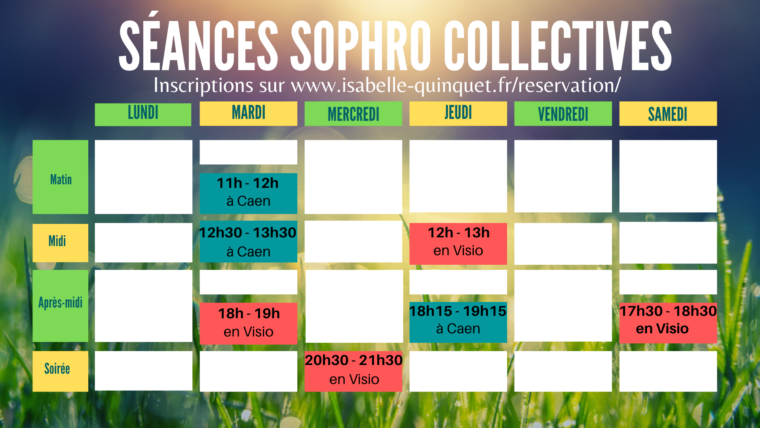 Planning des séances collectives Sophro