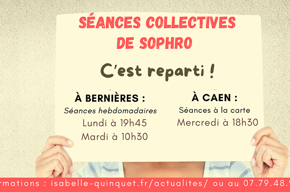 Les séances collectives de sophrologie reprennent !