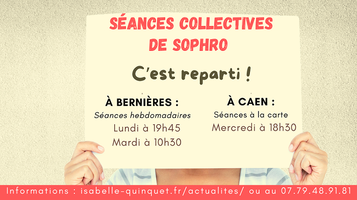 Les séances collectives de sophrologie reprennent !